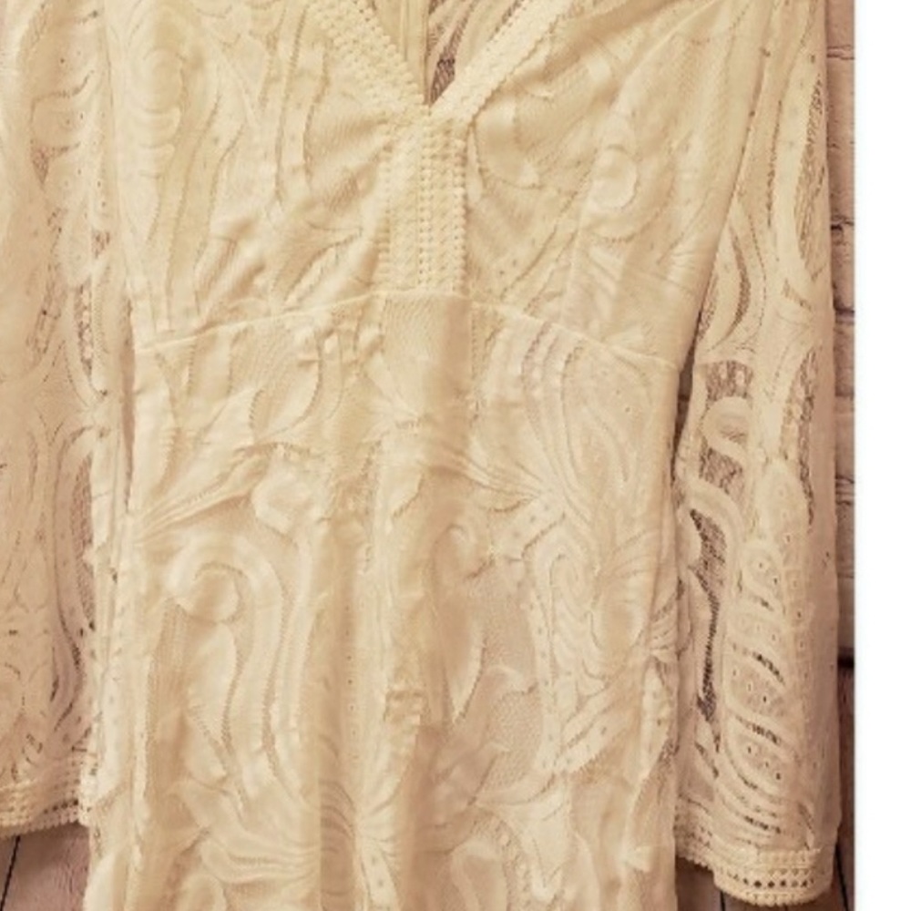 White lace cover up summer beach dress XL